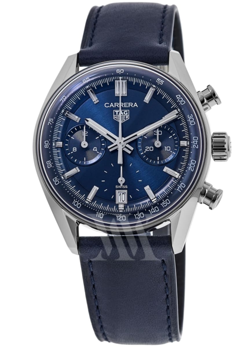 Tag Heuer Carrera Chronograph 39mm Watch - Blue Dial - Blue Band - Steel Case