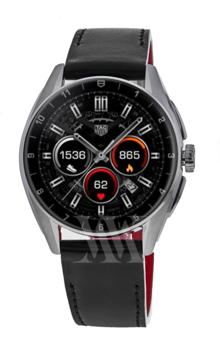 TAG Heuer Connected - Steel case 42 mm - Black Leather Strap