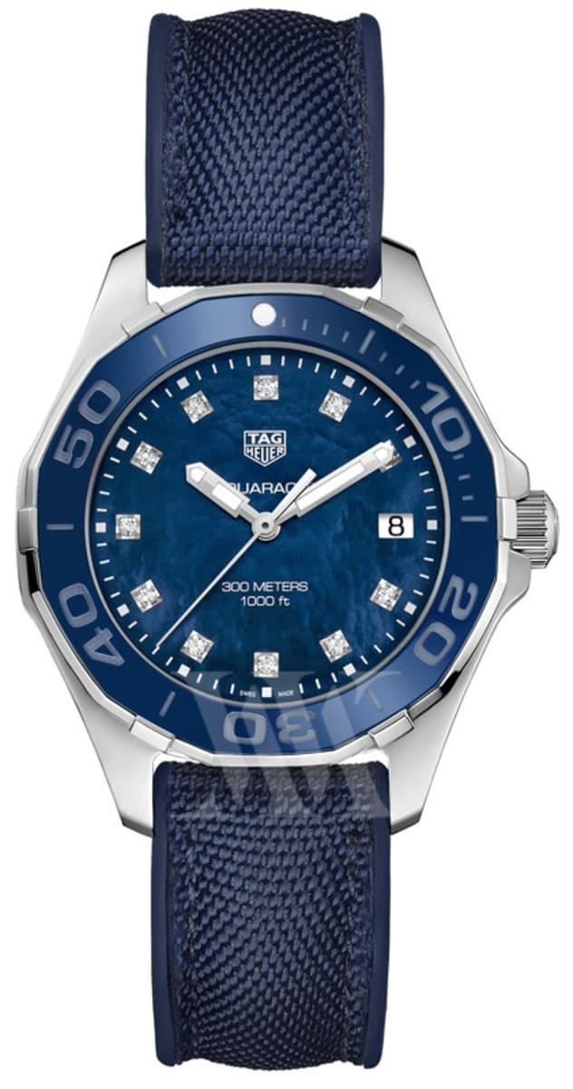 Tag Heuer Aquaracer Quartz Blue Mother of Pearl Diamond Dial Women s Watch WAY131L.FT6091