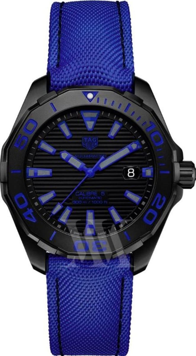 Tag Heuer Aquaracer 300M Automatic Black Titanium Blue Strap