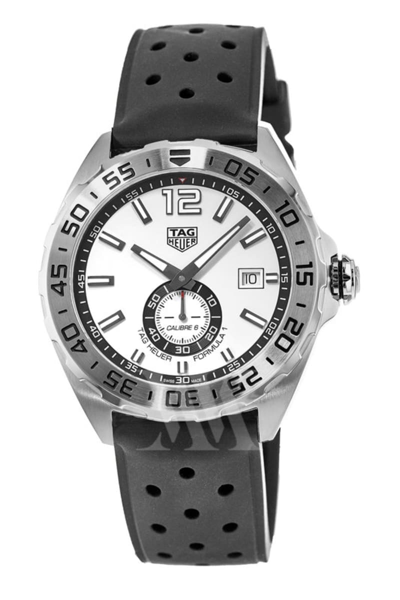 Tag Heuer Formula 1 Automatic Calibre 6 White Dial Black Rubber