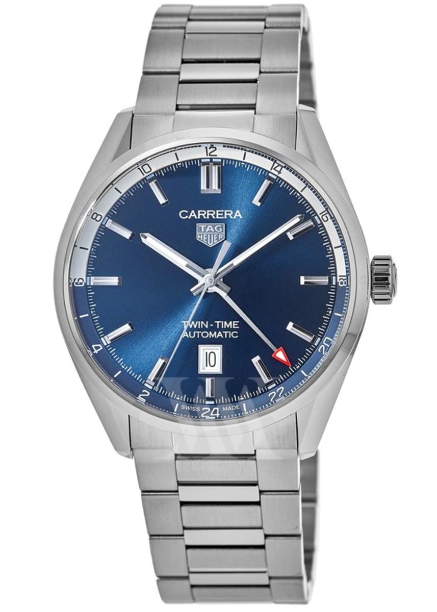 Tag Heuer Carrera Calibre 7 Twin Time Blue Dial Steel Men's Watch  