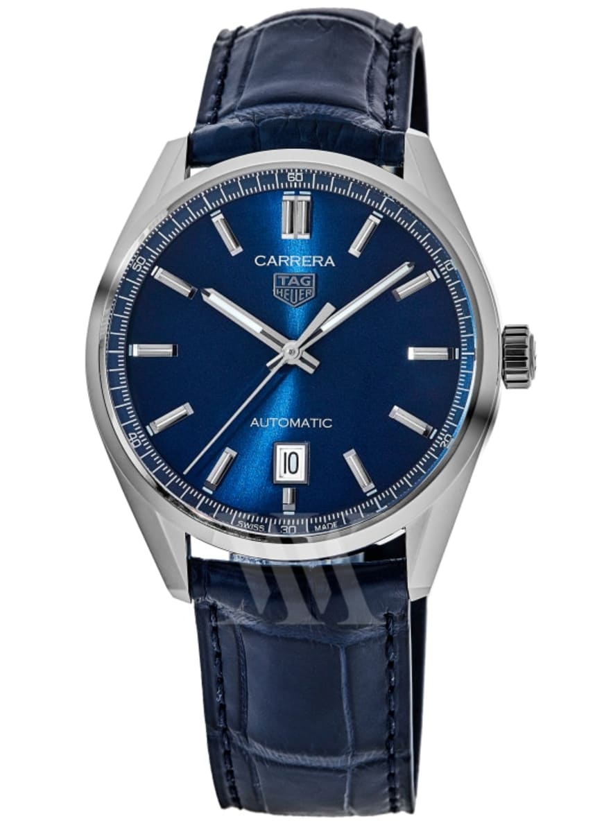 Tag Heuer Carrera Blue Dial Leather Strap Men's Watch WBN2112