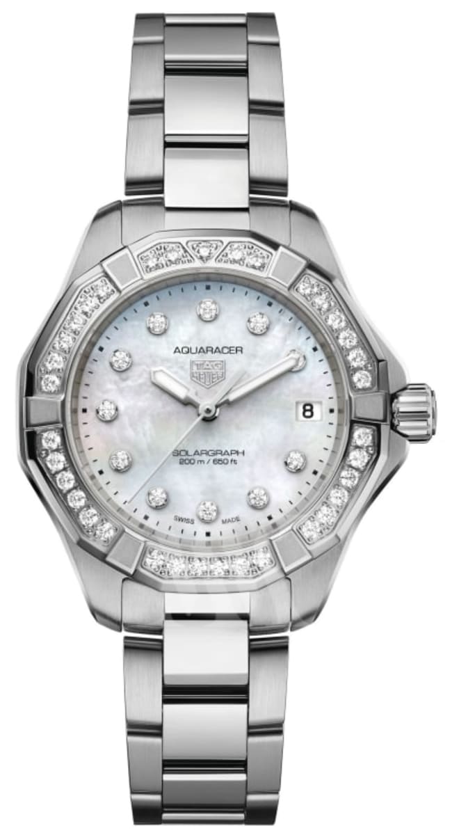 Tag Heuer Aquaracer Mother of Pearl Dial Two Tone Steel Strap Watch for Men - WBD1420.BB0321 main image 1