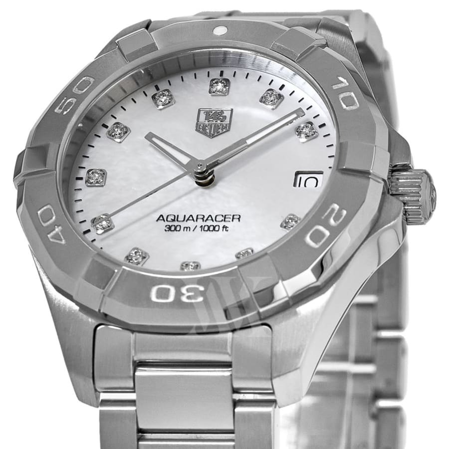 Tag Heuer Aquaracer Lady 300m 32mm Mother Of Pearl Diamond Dial Womens Watch Way1313ba0915