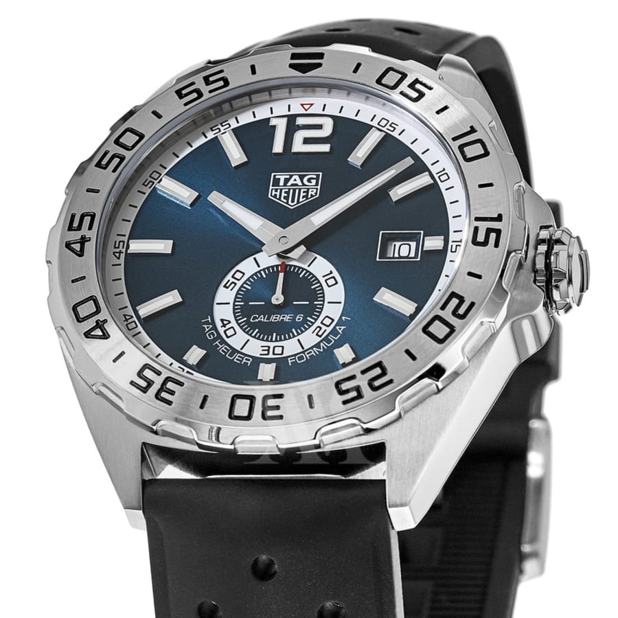 Tag Heuer Formula 1 Automatic Calibre 6 Blue Dial Black Rubber Men's Watch WAZ2014.FT8024