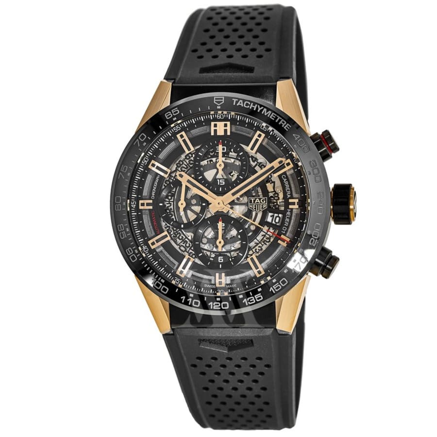 Tag Heuer Carrera Calibre Rose Gold Skeleton Mens Watch CAR2A5B