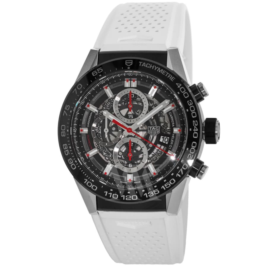 Tag Heuer Carrera Calibre Heuer 01 Skeleton Dial White Strap Tag Heuer Carrera Calibre Heuer 01 Skeleton Dial White Strap