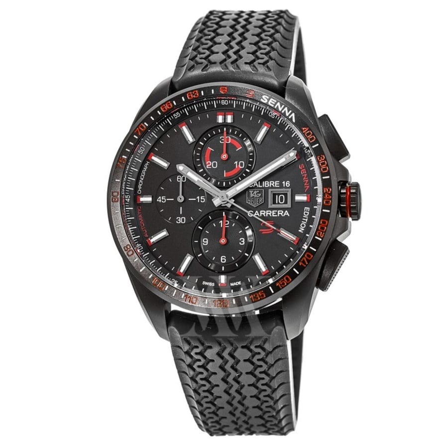Tag Heuer Carrera Calibre 16 Chronograph Black Rubber Men's