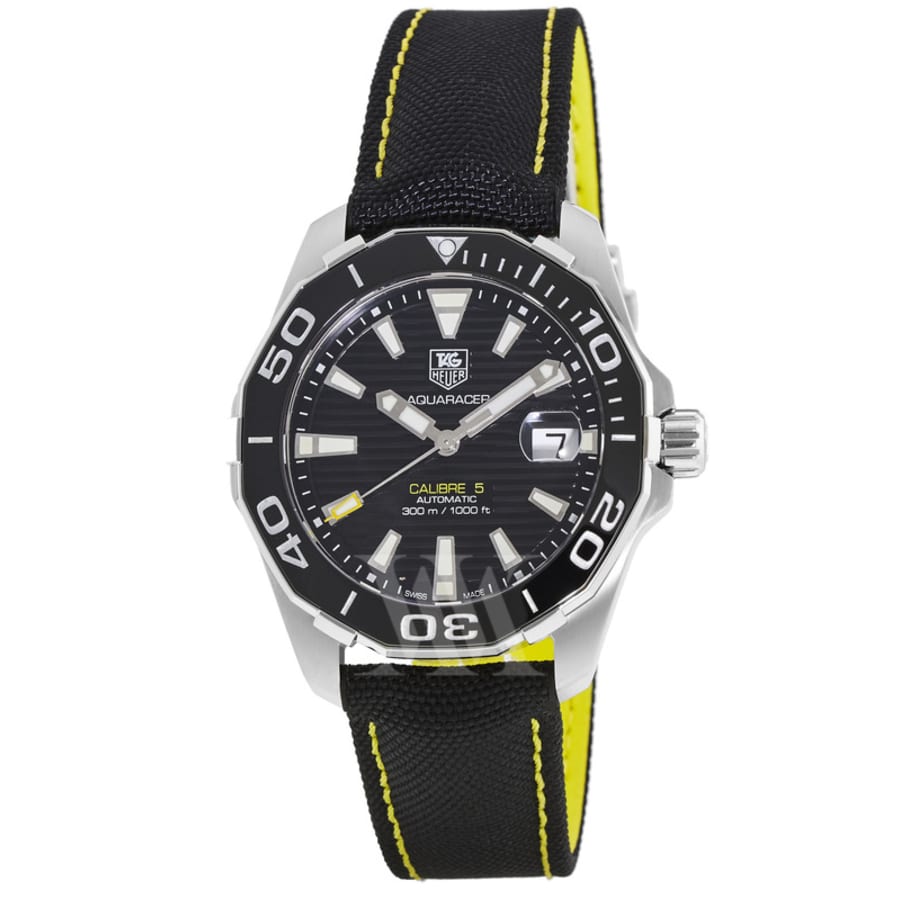 Tag Heuer Aquaracer 300M Automatic Black Dial Ceramic Bezel Fabric Strap Men s Watch WAY211A.FC6362