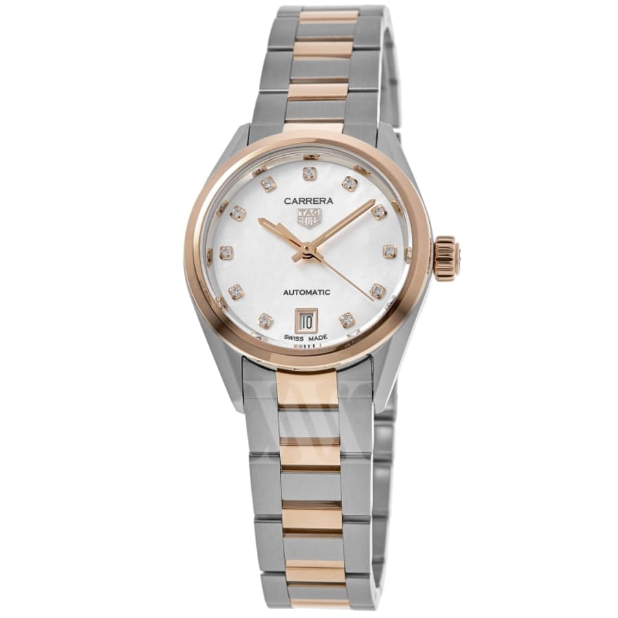 Tag Heuer Carrera Automatic Diamond Dial Rose Gold Steel Women s