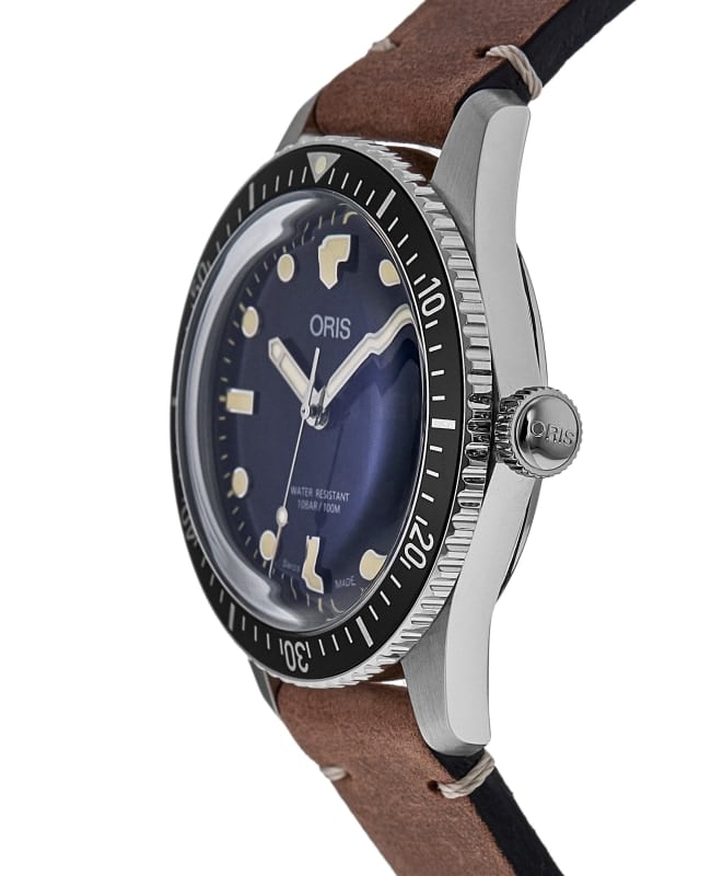 Oris Divers Sixty-Five Automatic Blue Dial Leather Strap Unisex