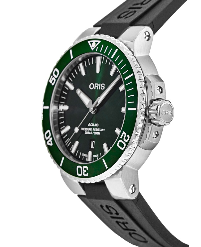 Oris Aquis Date Green Dial Rubber Strap Men's Watch 01 733
