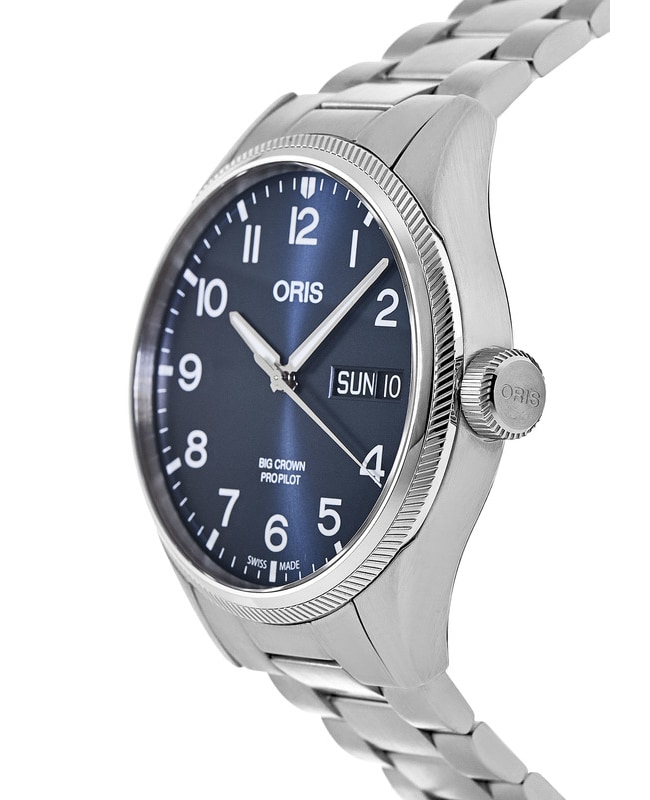 ●ONE BRILLIANT● OraaOB518LeopardSG Oraa-OB518-LeopardSG Oris Big Crown ProPilot Day Date Blue Dial Steel Men's Watch