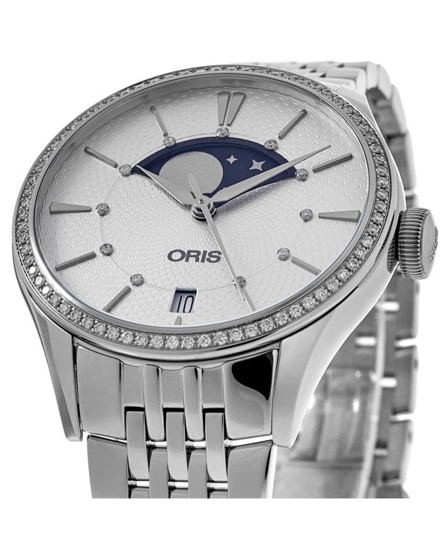 Oris Artelier Grande Lune Date Automatic Diamonds Silver Dial