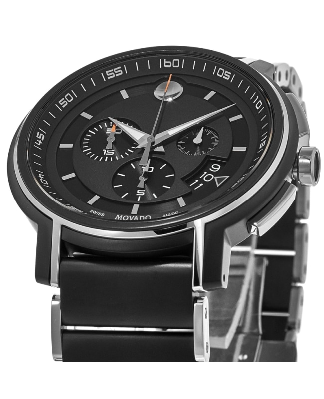 Movado Strato Black Chronograph Dial Men's Watch 0607006