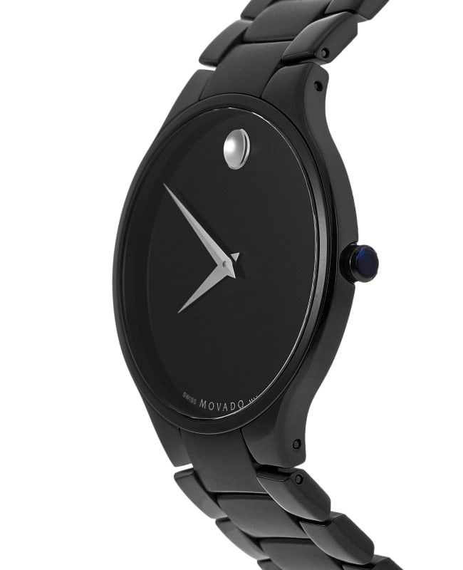 All black movado watch men's discount