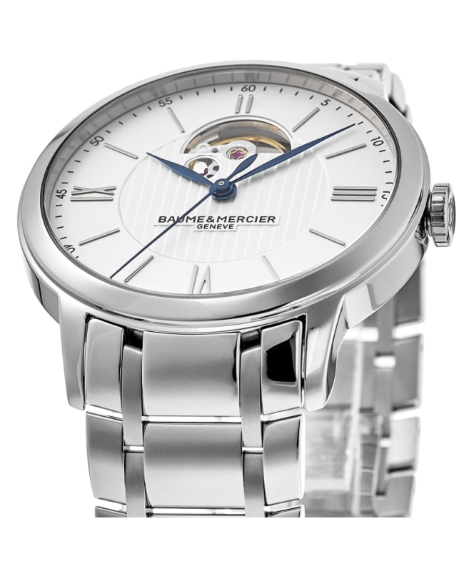 Baume Mercier Classima Automatic Open Silver Dial Steel Men s Watch 10525