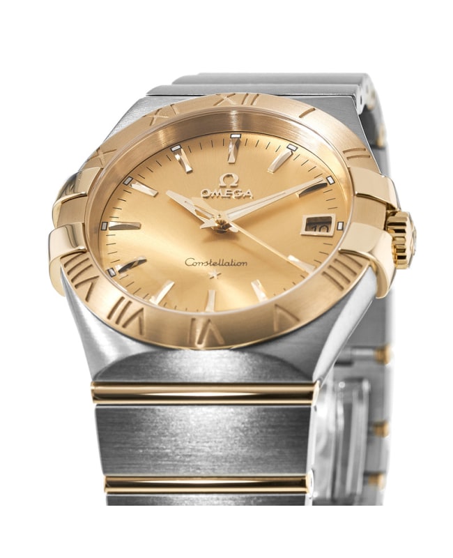 Omega Constellation Quartz 35mm Yellow Gold & Steel Champagne Dial