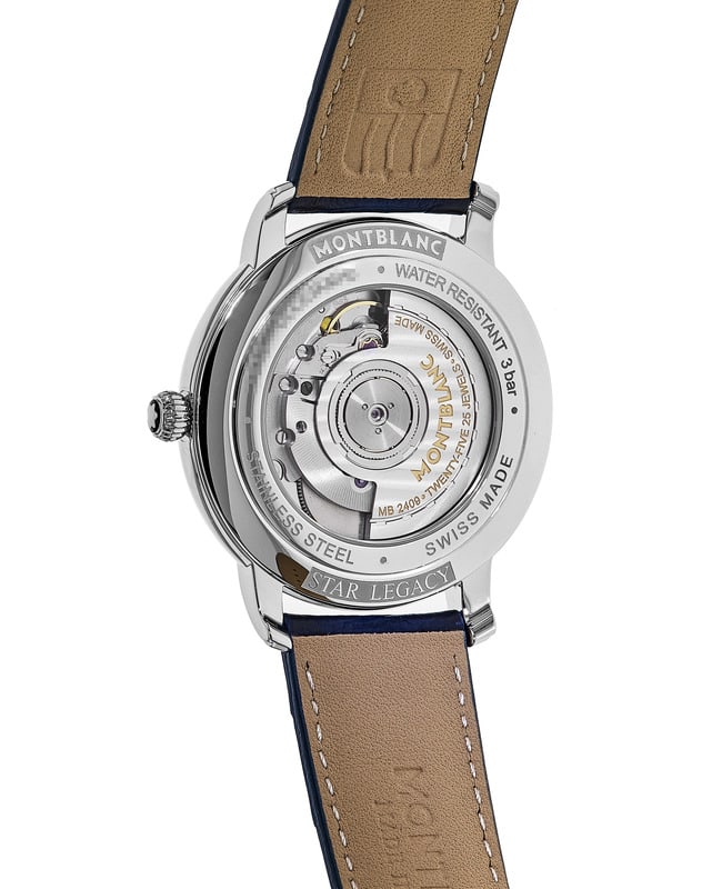 Montblanc Star Legacy Silver Dial Leather Strap Men's Watch 124341