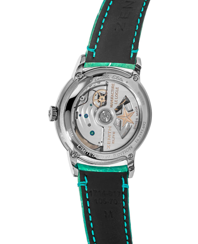 Zenith Elite Ultra Thin Lady Moonphase Turquoise Diamond Dial Turquoise  Leather Women's Watch 16.2333.692/54.C817