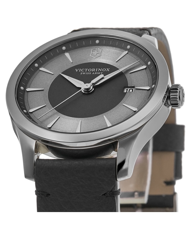 Victorinox Swiss Army Alliance Quartz Grey Dial Black Leather