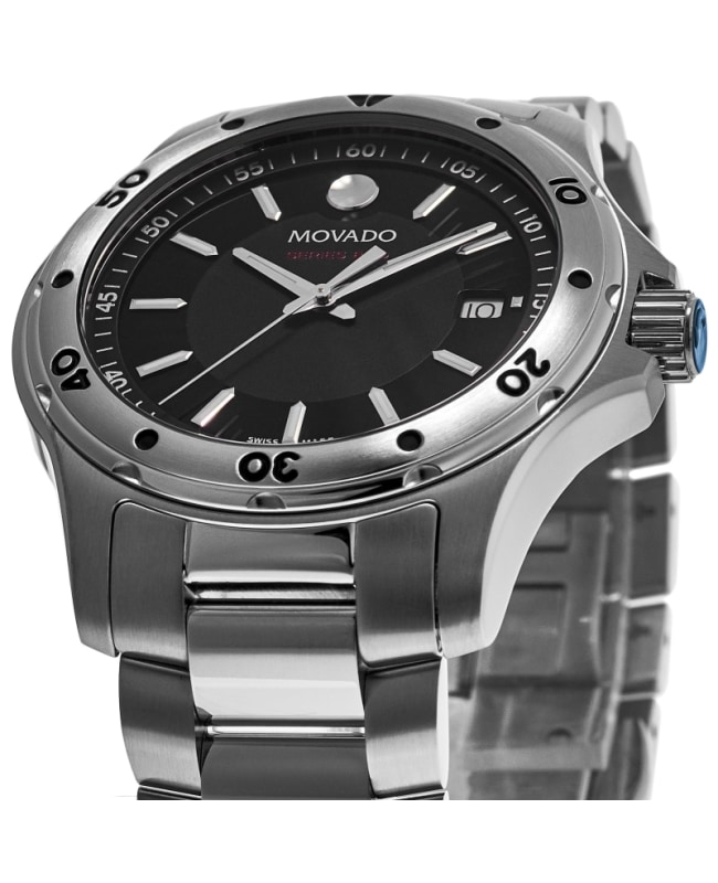 Movado Series 800 40mm Black Dial Steel Men s Watch 2600074