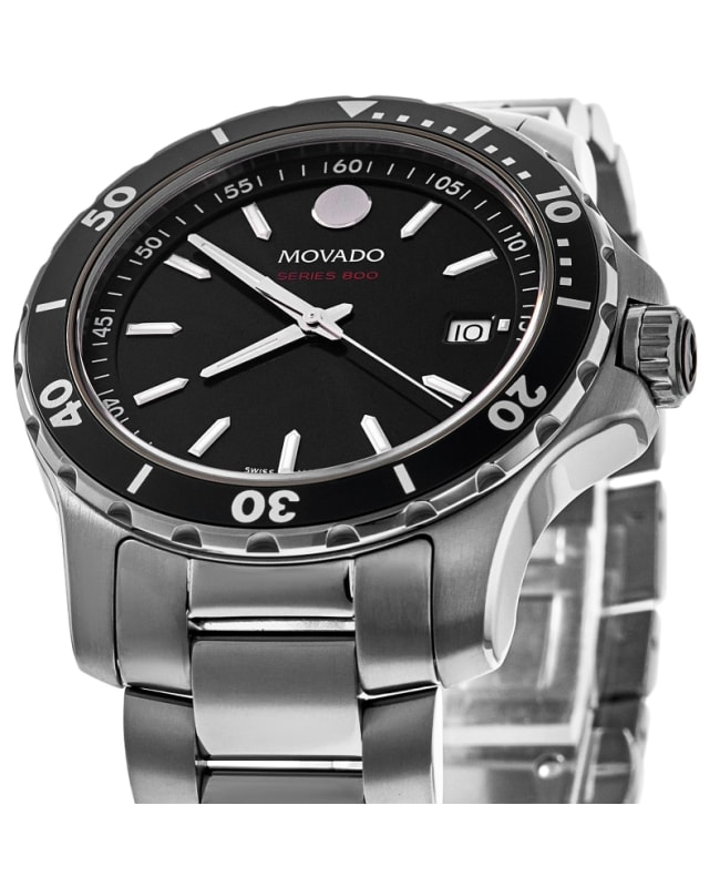 Movado Series 800 Black Dial Steel Men's Watch 2600135