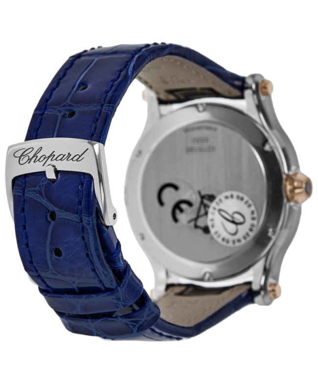 Chopard Happy Sport Round 36mm Blue Diamond Dial Leather