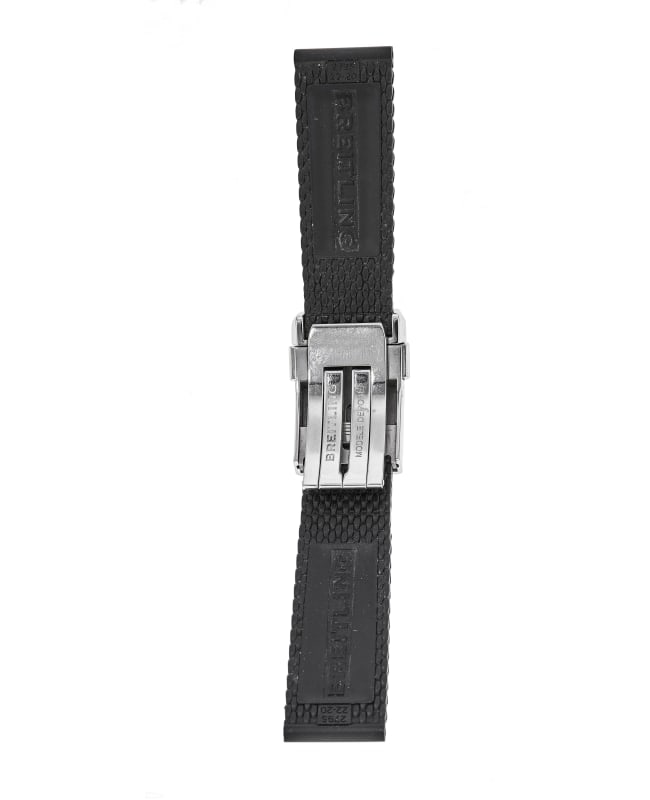 Breitling Rubber 22-20mm Black Aero Style Strap with Buckle Breitling Rubber 22-20mm Black Aero Style Strap with Buckle