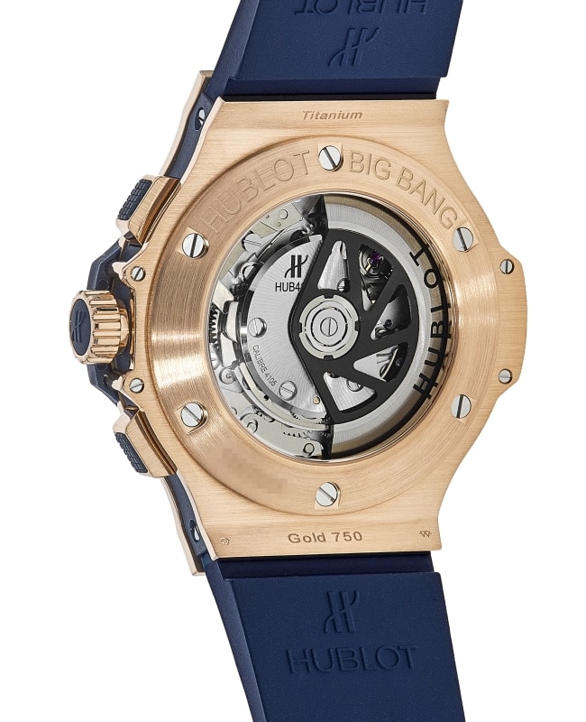Hublot Big Bang Original Gold Blue Dial Rubber Strap Men's Hublot Big Bang Original Gold Blue Dial Rubber Strap Men's