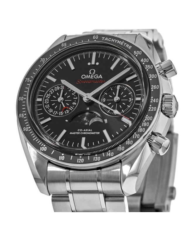 Omega Speedmaster Moonphase Co-Axial Master Chronometer Chronograph Black  Dial Stainless Steel Men's Watch 304.30.44.52.01.001