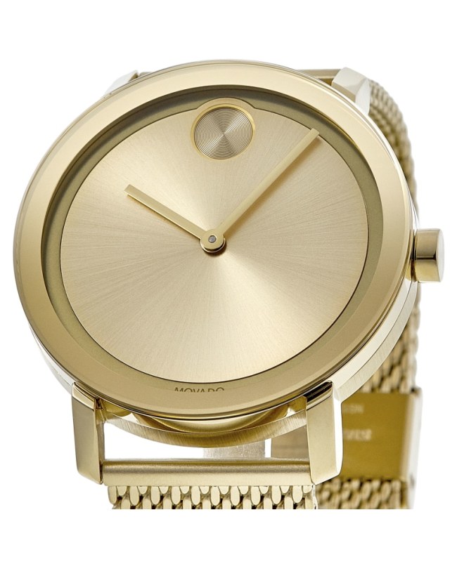 Movado Bold Evolution Gold Dial Gold Plated Steel Men s Watch 3600560