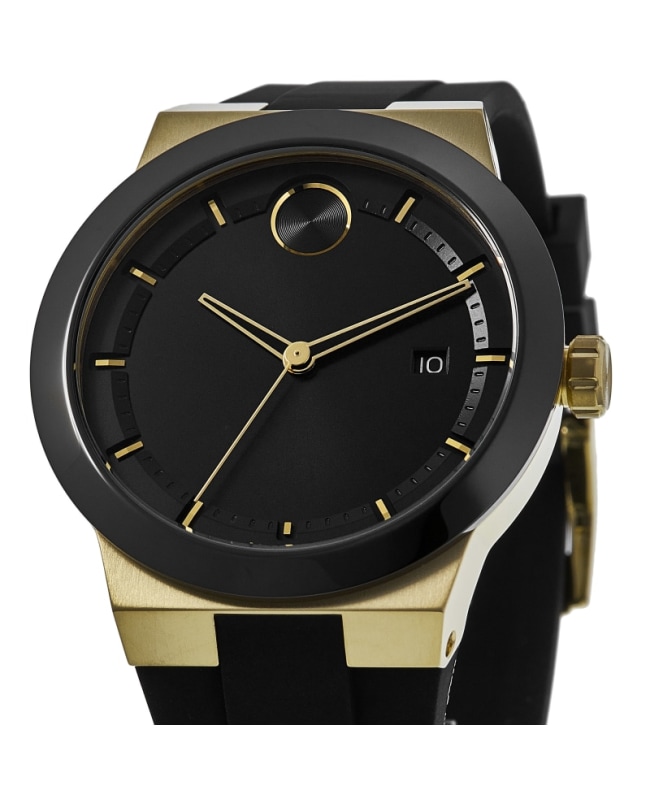 Movado Bold Black Dial Black Silicone Strap Men's Watch 3600623