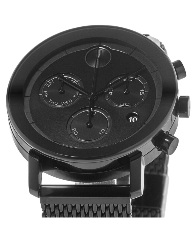 Movado Bold Evolution Black Chronograph Dial Black Steel Men s