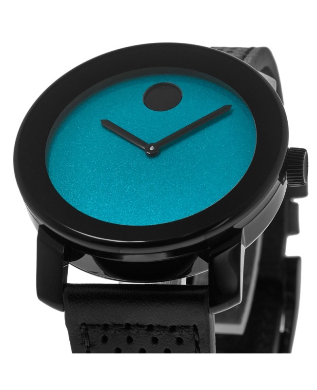 Movado Bold TR90 Blue Dial Leather Strap Men s Watch 3600761