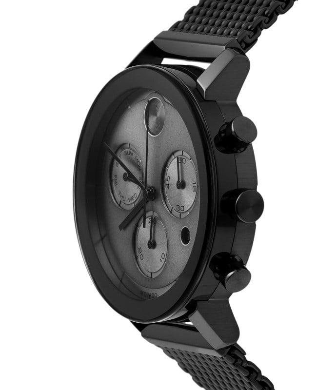 Movado Bold Evolution Black Chronograph Dial Black Steel Men s