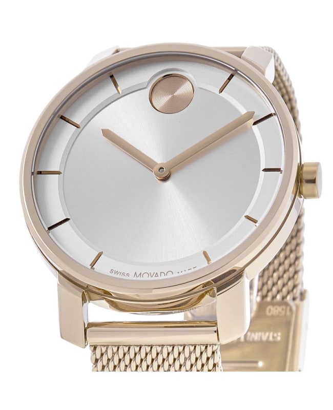 Movado bold silver and rose gold top
