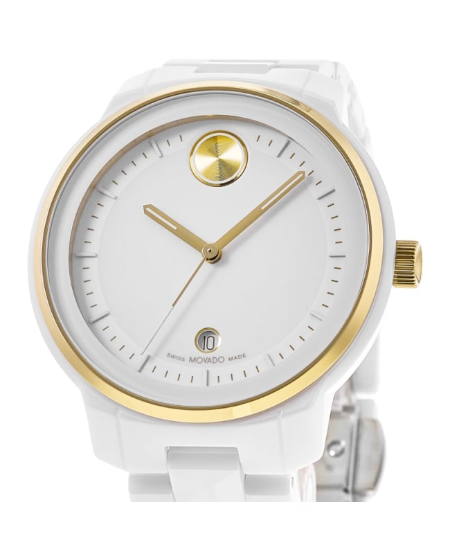 Movado Bold Verso White Dial Ceramic Men's Watch 3600934