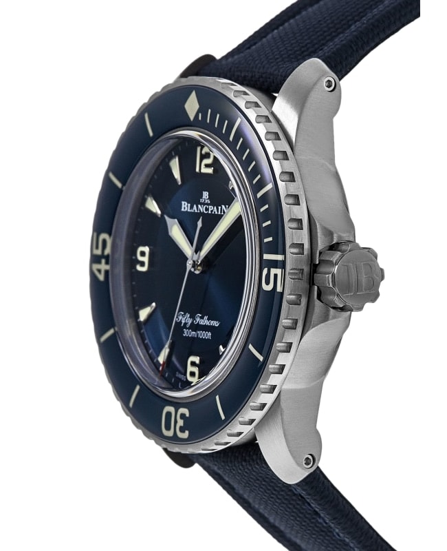Blancpain fifty fathoms blue titanium shop