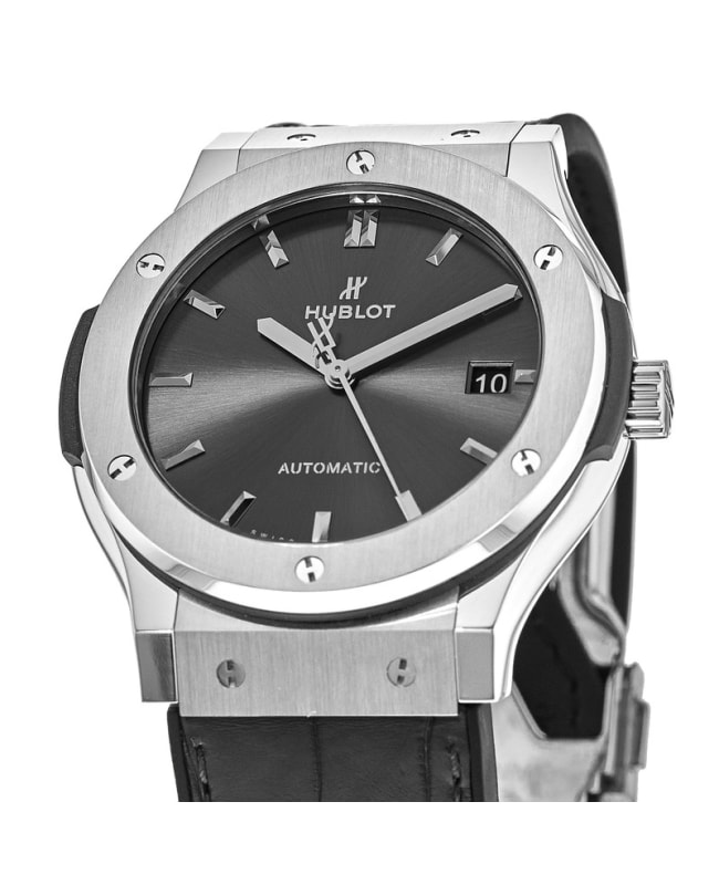 A*é様 【純正ベルト2本】Hublot 542.NX.7071.LR Hublot Classic Fusion Automatic Racing Grey Dial Titanium Case