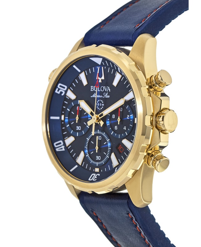 Bulova Bulova Marine Star Blue Chronograph Gold Tone Men's Watch