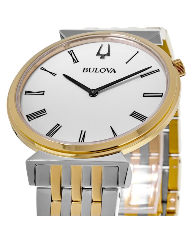 Bulova Regetta White Dial Steel Men s Watch 98A233 WatchMaxx