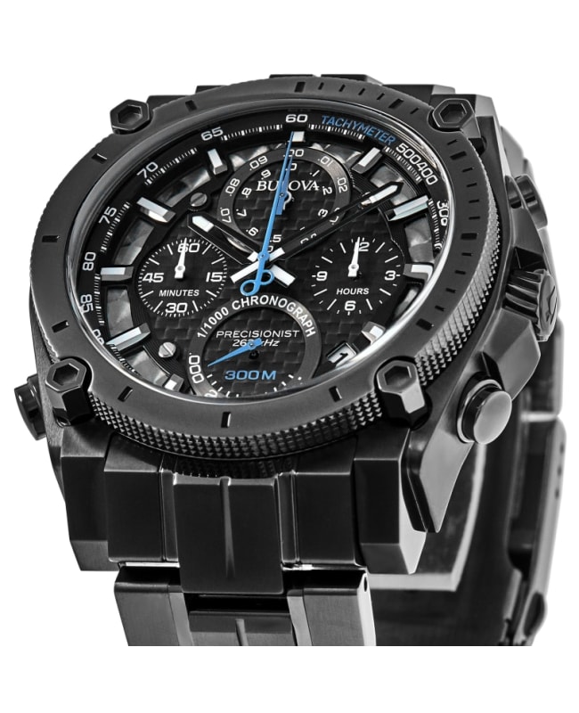 Bulova Precisionist Black Chronograph Dial Black Stainless Steel