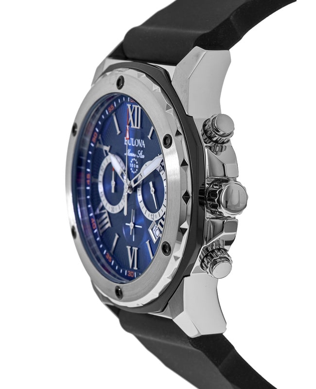 Bulova Marine Star Blue Chronograph Dial Black Silicone Bulova Marine Star Blue Chronograph Dial Black Silicone