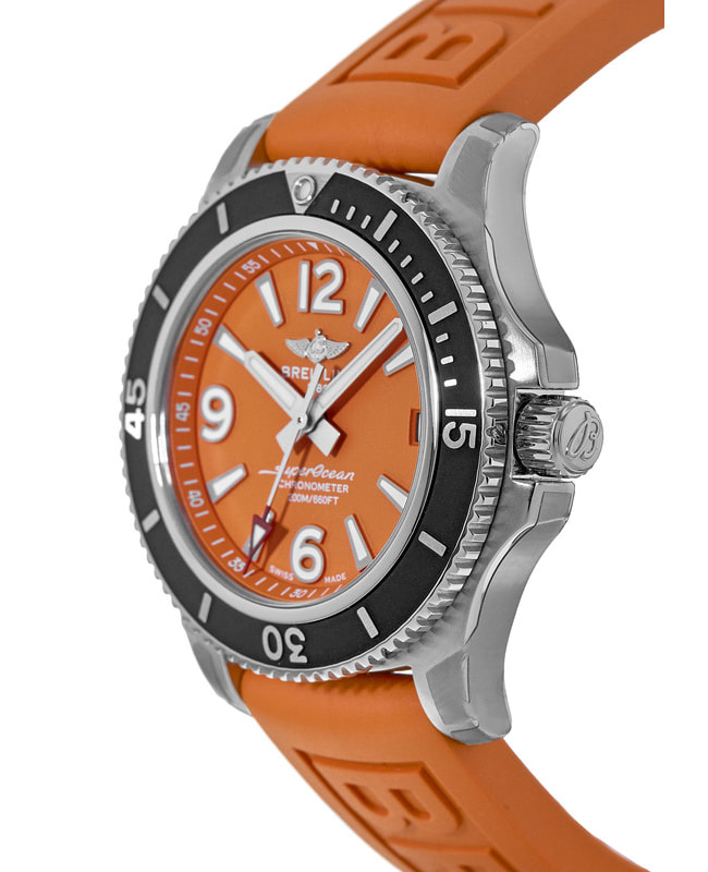 Breitling Superocean Automatic 36 Orange Dial Orange Rubber Strap Women s Watch A17316D71O1S1