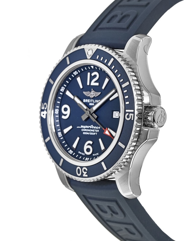 Breitling Superocean 44 Automatic Blue Dial Rubber Strap Men's