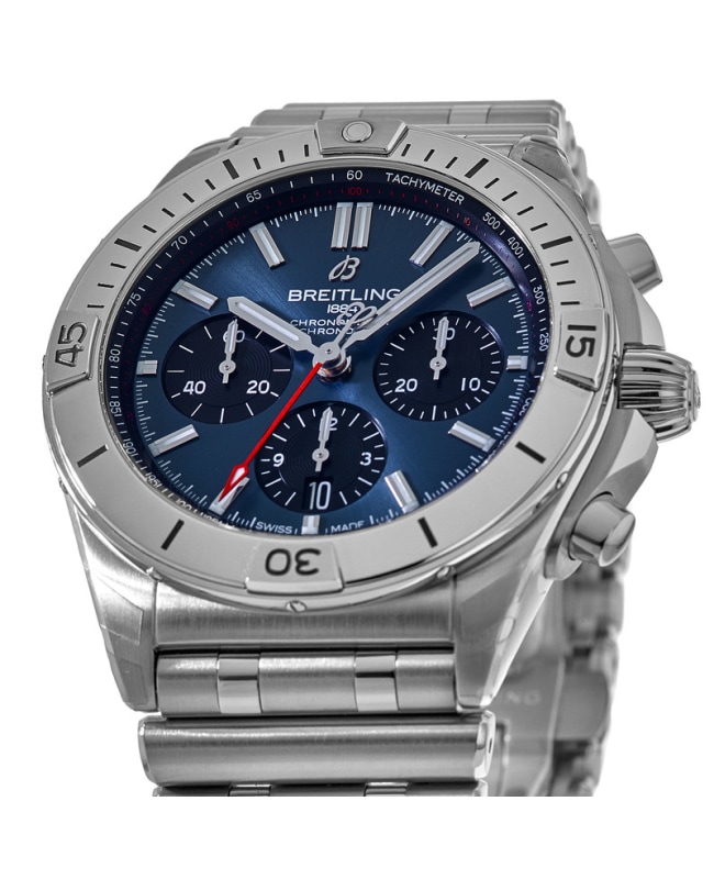 Breitling Chronomat B01 42 Chronograph Blue Dial Stainless Steel Men's Watch AB0134101C1A1 2