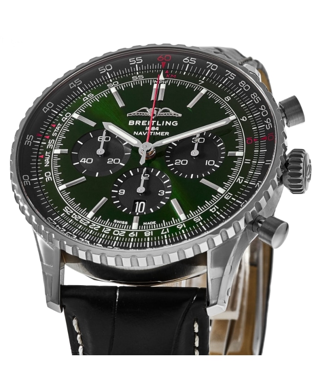 Navitimer B01 Chronograph 46 Stainless steel - Green AB0137241L1P1