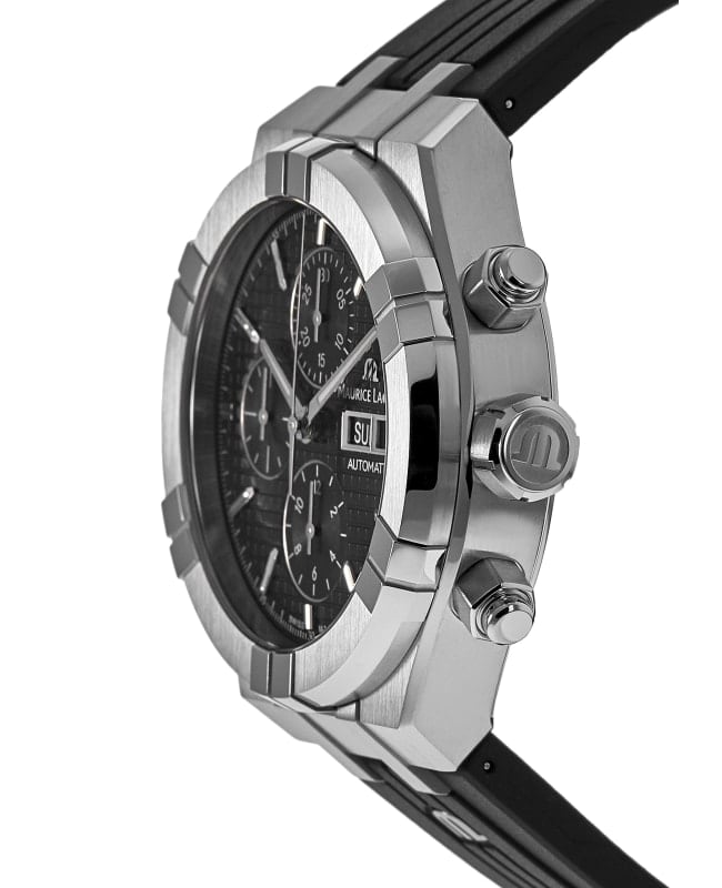 Maurice Lacroix Aikon Automatic Black Chronograph Dial Rubber Strap Men's  Watch AI6038-SS000-330-2